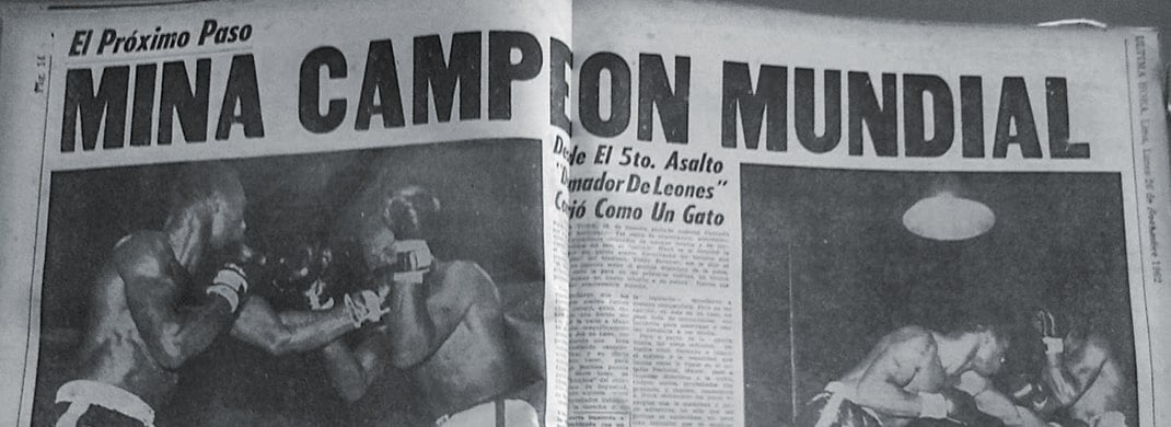 Mauro Mina como campeón mundial en el periódico nacional